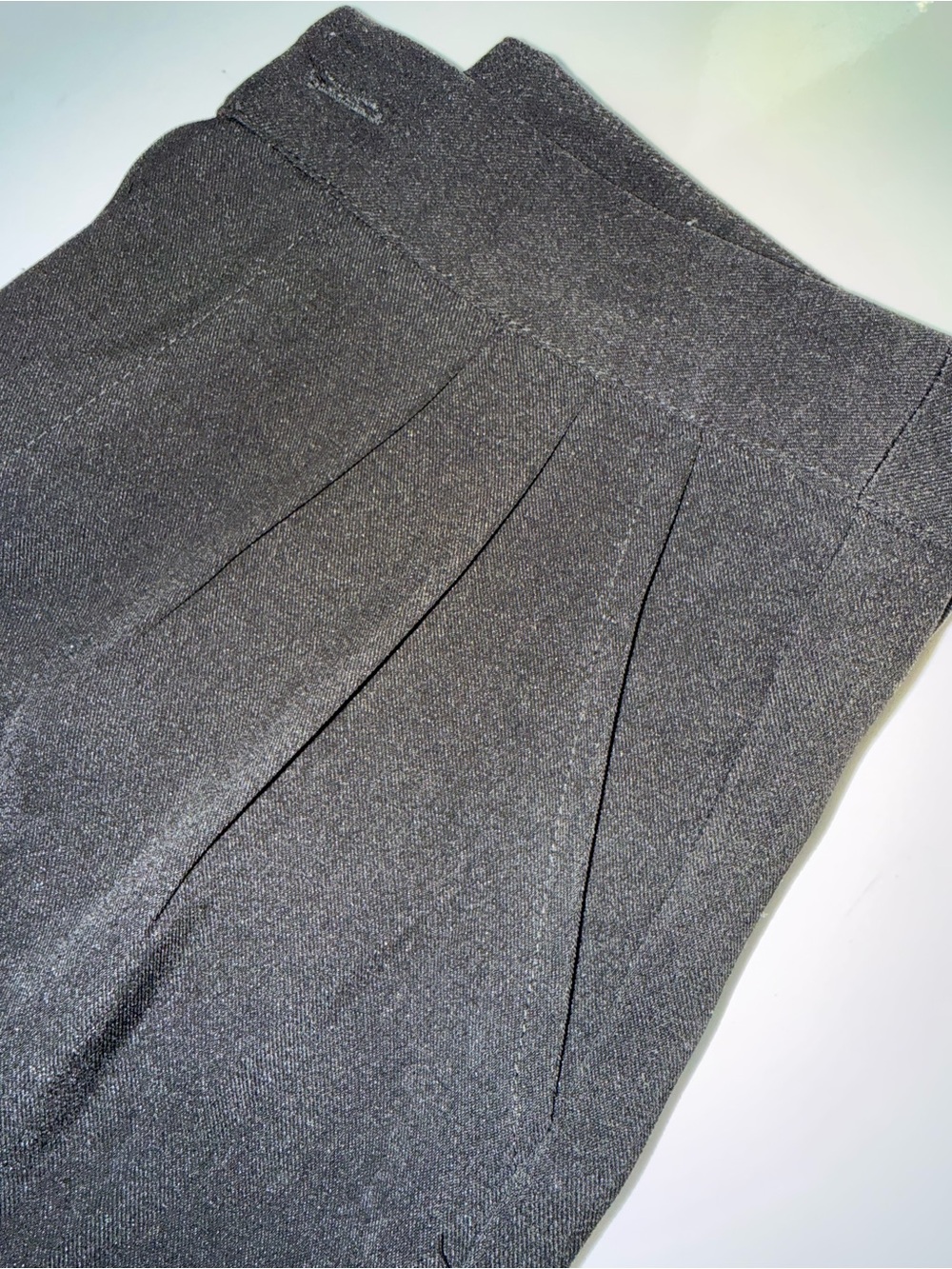 Classic Pleated Black Straight-Leg Trouser Dress Pants - Picture 7 of 7